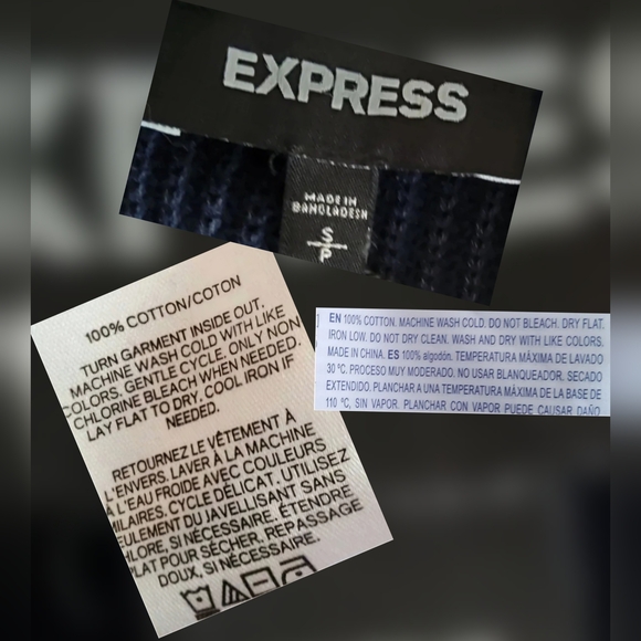 Express Men's Navy Cable Knit Cardigan Size Small (Nwts) - Picture 3 of 3